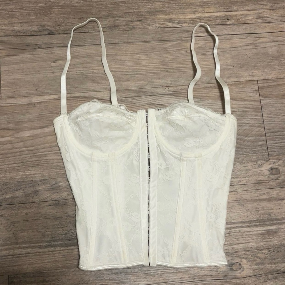 white lace corset bustier top